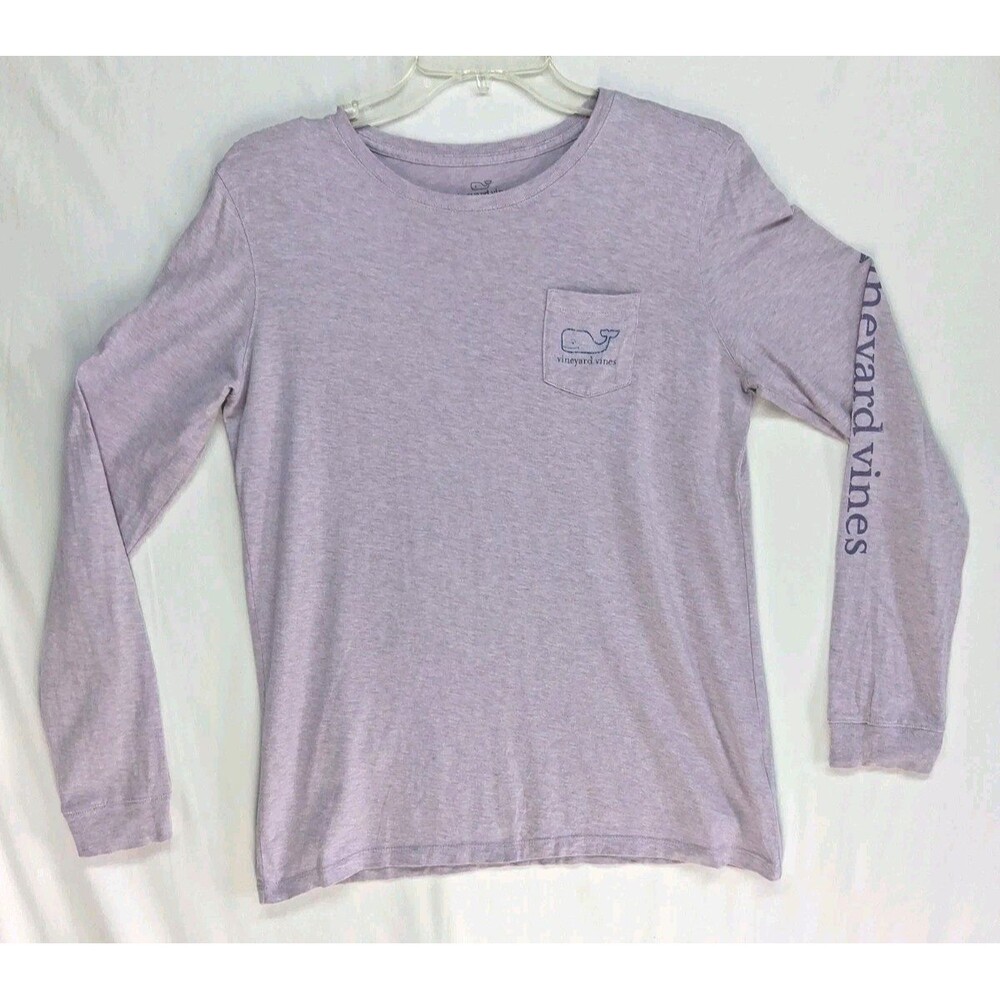 Vineyard Vines Shirt Youth Boys XL Long Sleeve Pocket Logo Purple School Winter